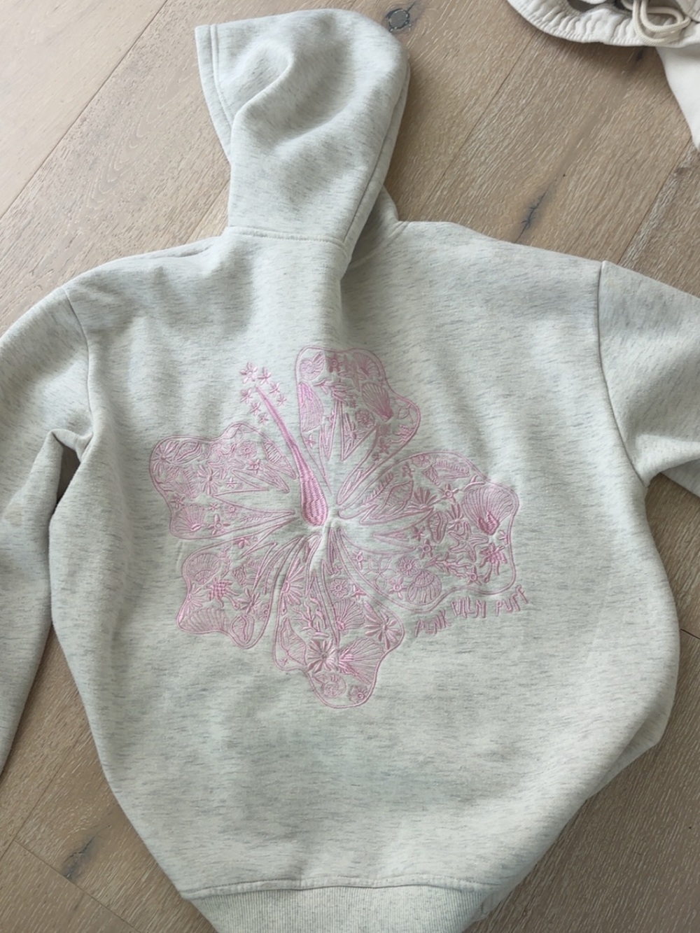 Pink palm puff hoodie